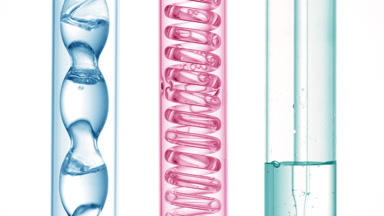 Fragrance bubbling in lab condenser flowing to tube dropper