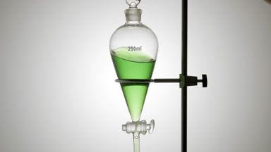 Isopropyl alcohol waves along inner walls, dynamic liquid motion
