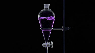 Fragrance injected into funnel, producing splashes in liquid
