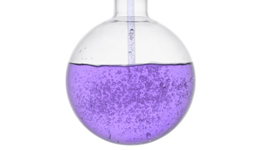Lavender hydrosol swirls in round flask with dropper infusion