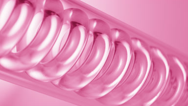 Hyaluronic acid serum fills spiral of inclined condenser
