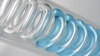Hyaluronic acid flows through spiral coil lab condenser tube
