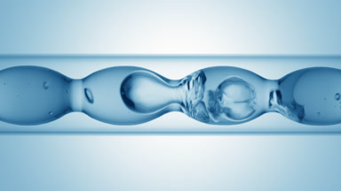 Lactic acid solution fills and drains from bulb condenser glass