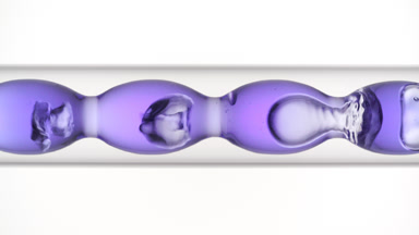Lavender hydrosol fills and drains from bulb lab condenser