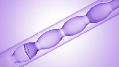Pale violet liquid in inclined bulb condenser, purple ramp bg