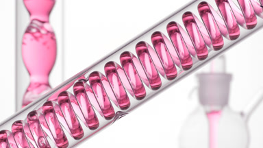 Hyaluronic acid bubbling in lab coil, bulb condenser, absorber