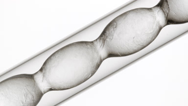 Glycerol mixing in flask, refractive swirls and schlieren effect