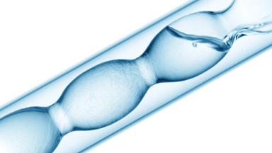 Ethanol mixing in flask, refractive swirls and schlieren effect