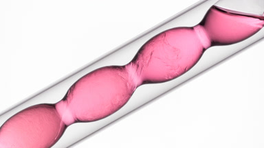 Hyaluronic acid mixed in flask, refractive swirls & schlieren