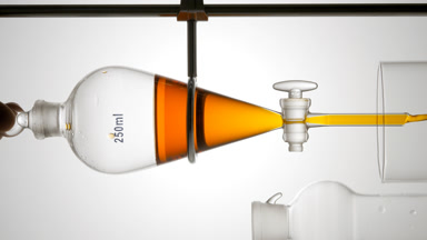 Calendula extract draining from separatory funnel, cosmetic use