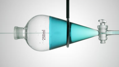 Copper sulfate in funnel made refractive swirls schlieren effect