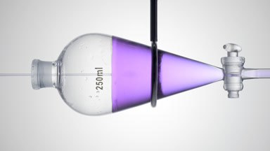 Fragrance in funnel creates refractive swirls, schlieren effect