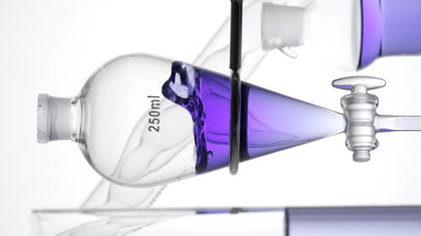 Butterfly pea flower tincture injected, creating waves effect