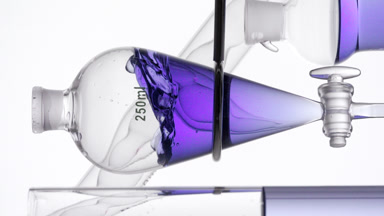 Lavender hydrosol injected, creating gentle waves in solution