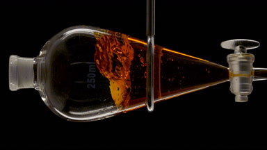 Royal jelly solution injected, producing splashes, vivid display