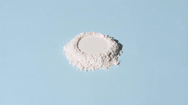 Crane Shot of Round Imprinted White Powder