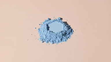 Soft Blue Powder with Hexagonal Imprint on Tan