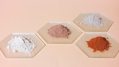 Vertical Arc View of Beige and Brown Powder Heaps