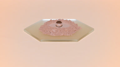 Light Brown Fine Powder on Hexagonal Watch Glass
