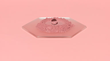Red Fine Powder on Hexagonal Watch Glass