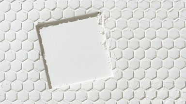 White Powder Surface with Honeycomb Pattern and Flowing Shadows