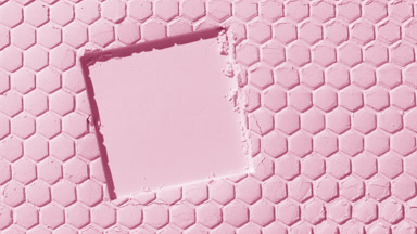 Rose Powder Surface with Honeycomb Pattern and Fluid Shadows