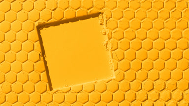 Marigold Powder Surface with Honeycomb Pattern and Moving Shadow