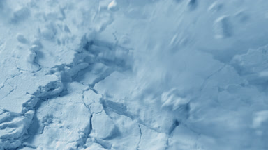 Ultra-Close Macro of Shattered Pale Blue Powder Surface