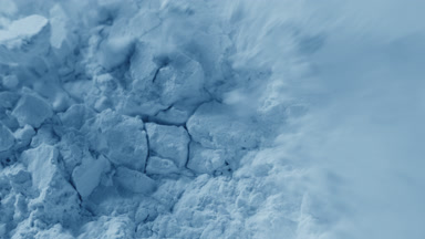 Intimate Macro View of Splintered Pale Blue Powder