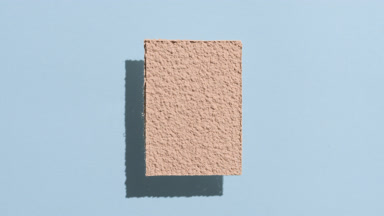 Beige Powder Rectangle with Dynamic Shadow on Light Blue