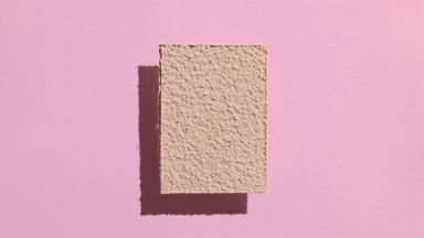 Beige Powder Rectangle with Shadow on Pale Pink