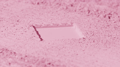 Pastel Pink Powder Surface with Square Impression and Light