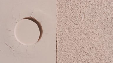 Beige Powder Surface with Circular Indentation and Shadows