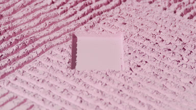 Fluid Shadows on Pastel Pink Powder with Rectangular Impression