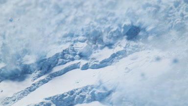 Extreme Close-Up of Pale Blue Powder Layer in Slow Motion