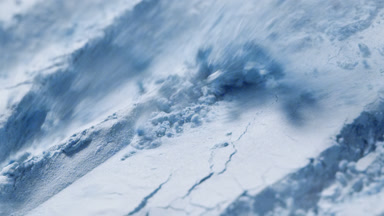 Slow-Motion Close-Up of Pale Blue Powder Surface