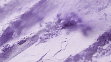 Ultra-Close Slow-Motion of Violet Powder Surface
