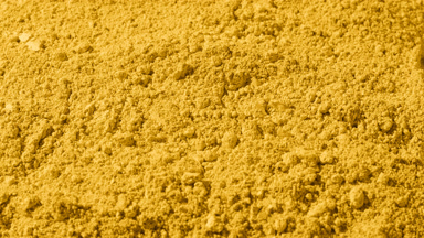 Yellow Powder Surface Captured in Vertical Orbit