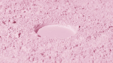 Vertical Orbit of Pale Pink Powder Surface with Imprint