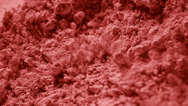 Red Airflow Disrupting Powder Surface for Blush Concept