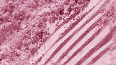 Extreme Close-Up of Baby Pink Powder Furrows