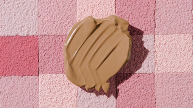 Dark Foundation Casts Morphing Shadow on Pink Mosaic