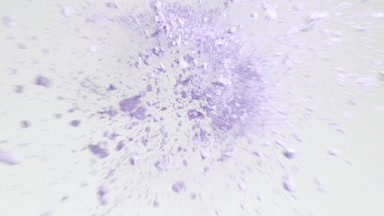 Violet Powder Collision in Slow Motion for Eyeshadow Ad