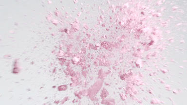 Dynamic Collision of Pink Powders in Slow Motion