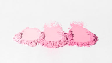 Pink Powder Smudges on Gentle Grey Background with Light