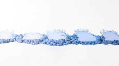 Five Blue Powder Smudges on Light Gray Background with Light
