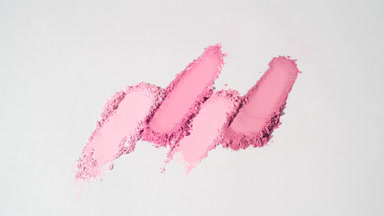 Vertical Arc of Pink Powder Smears for Blush Promotion