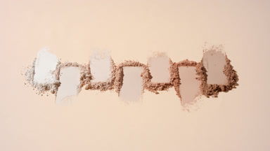 Top View of Sequential Beige to Brown Powder Smears