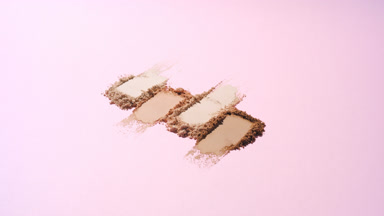 Four Powder Smears on Pale Pink with Shifting Shadows