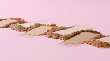 Macro Close-Up of Beige to Brown Powder for Foundation Promotion